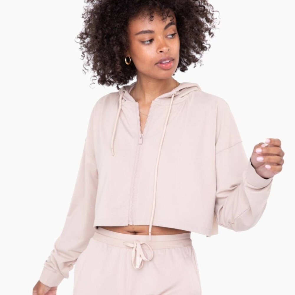 Active Zip-up Hoodie Jacket with Texture Interior